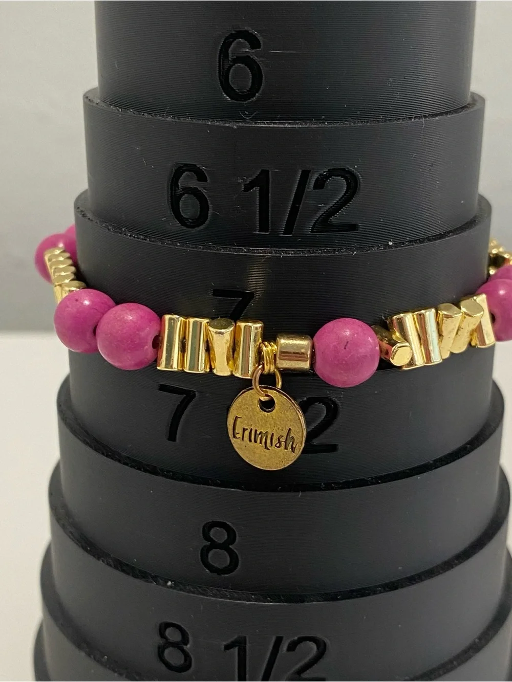 Erimish Beaded Bracelet Stack Set Stretch Layered Gemstone Silvertone Goldtone